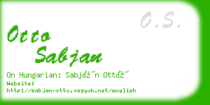 otto sabjan business card